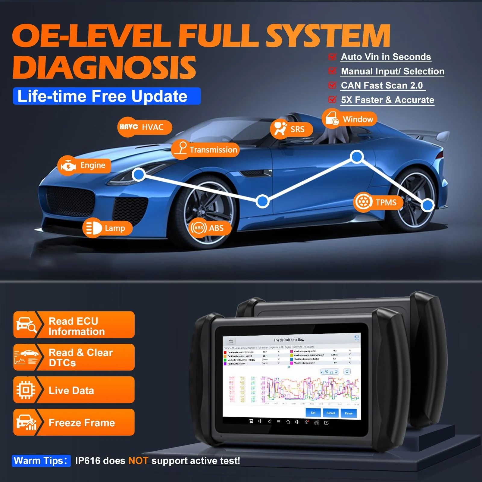 XTOOL InPlus IP616 Diagnostic Scan Tool – XTOOL Car Scanner